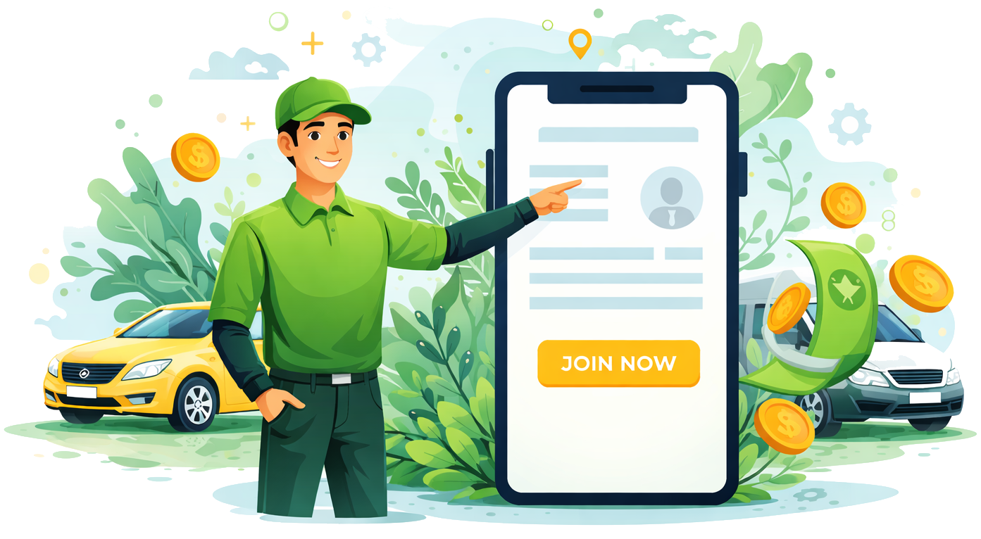 Drive & Earn Illustration